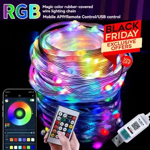 Tape light,Smart App-Controlled Outdoor LED Strip,49.3ft Sound Control RGB Smart String Lights App & Remote Control  Multi-Color Waterproof USB Lights LED Lights for Bedroomo or Outdoor，festival， Wedding Party Deco