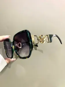 Trendy Fashionable Glasses, Novel and Fashion Hollow Metal Frame Legs, Eyeglasses for Men and Women, Polygonal Large Frames Eyewear for All Seasons