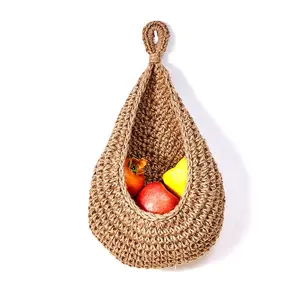 1/3 Piece Bohemian Wall Hanging Basket Set, Natural Woven Linen Storage Hooks for Fruits, Vegetables, and Cosmetics, Kitchen and Home Decorative Baskets for Small Flower Pots and Organizing, Multipurpose Basket, Home Organizers