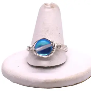 Mermaid Blue Wire Wrapped Ring