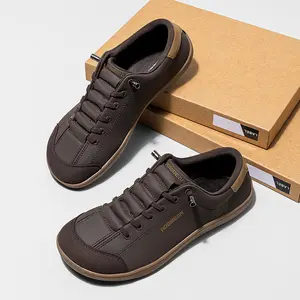 HOBIBEAR Spring Autumn Wide Head Shoes Men's PU Leather Sneakers Slip-On Casual Daily Walking Shoes HOBIBEAR Spring Autumn Wide Head Shoes Men's PU Leather Sneakers Slip-On Casual Daily Walking Shoes