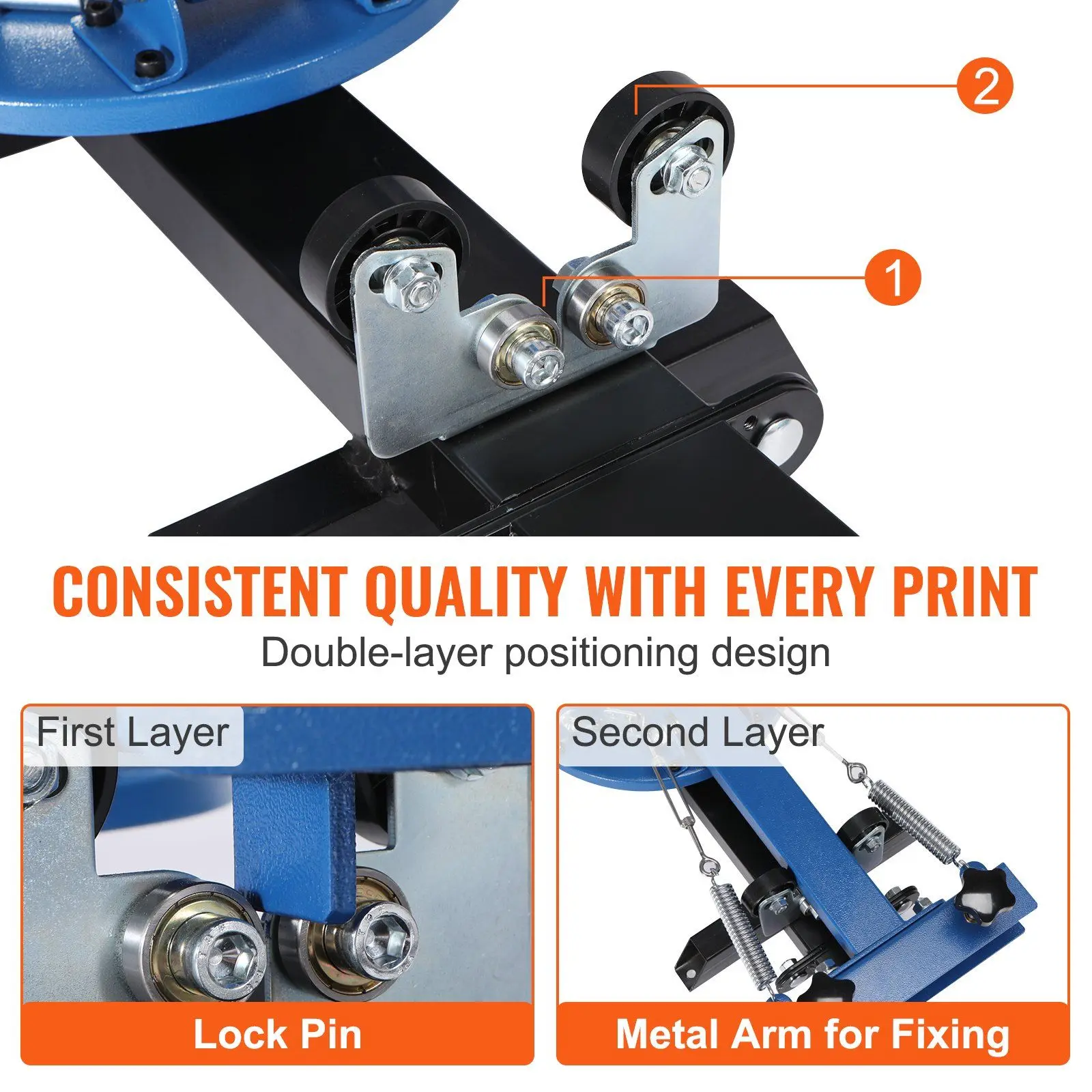 VEVOR Screen Printing Machine, 4 Color 4 Station 360 °   Rotable Silk Screen Printing Press, 21.2x17.7in Screen Printing Press, Double-layer Positioning Pallet for T-shirt DIY Printing