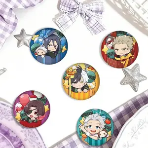Japanese Anime Wind Breaker   Creative Pins Funny Round Snap-in Brooch Badge Backpack Hat Accessories Jewelry Gifts for Friend