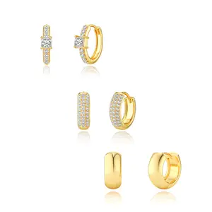 FOXGIRL 6PCS/ set of women's earrings two color round earrings, earrings set hypoallergenic female girl gift hijab For Christmas