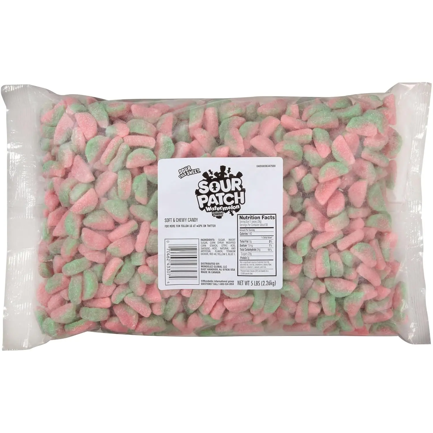 SOUR PATCH KIDS Watermelon Soft & Chewy Gummy Candy, Bulk Candy, 5 lb SOUR PATCH KIDS Watermelon Soft & Chewy Gummy Candy, Bulk Candy, 5 lb