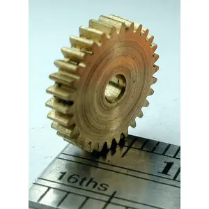 Northwest Short Line 14030-6 Reverse Worm Gear - Brass 3/32" Bore (.0937") -- 30 Teeth, 0.444 Outside Diameter, All Scales