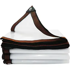 Tarp with Grommets,8.2ft*10ft,Waterproof,PVC,Thicken Cover,Transparent Cover for Lawn Plants Greenhouse or Barn