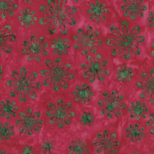 Fabric Lumin Red Imperial Seasonal Floral Merry Moments Island Batiks by the Quarter Yard 122410345