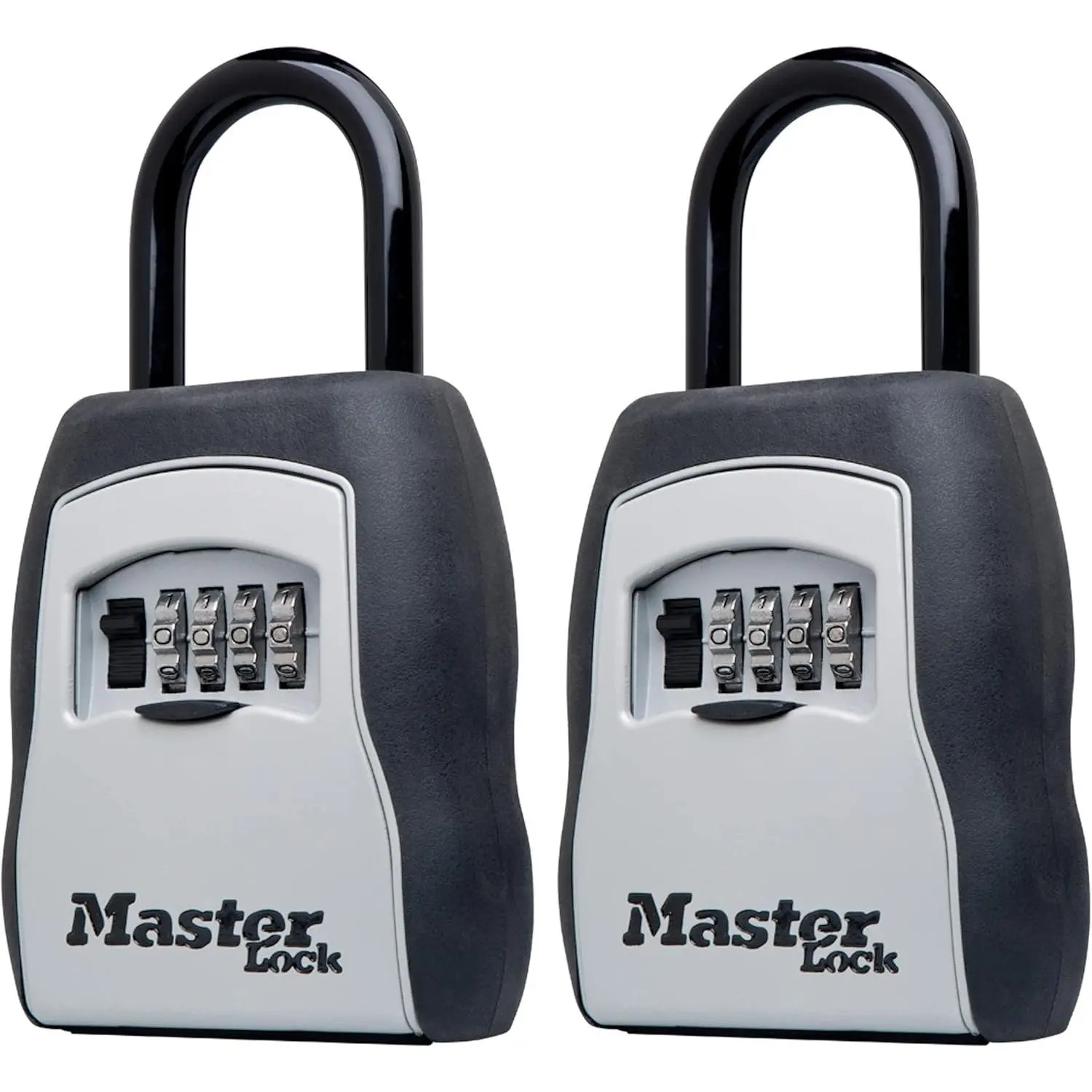 Lock Key Box with Code, 2 Pack, Holds 5 Keys, 5400EC2 Security Lock for Realtors and Property Managers, Indoor Use, 4-Digit Combination, Vinyl Coated Shackle, Box Shackle 1-13/32 In X 1-7/8 In X 13/32 In