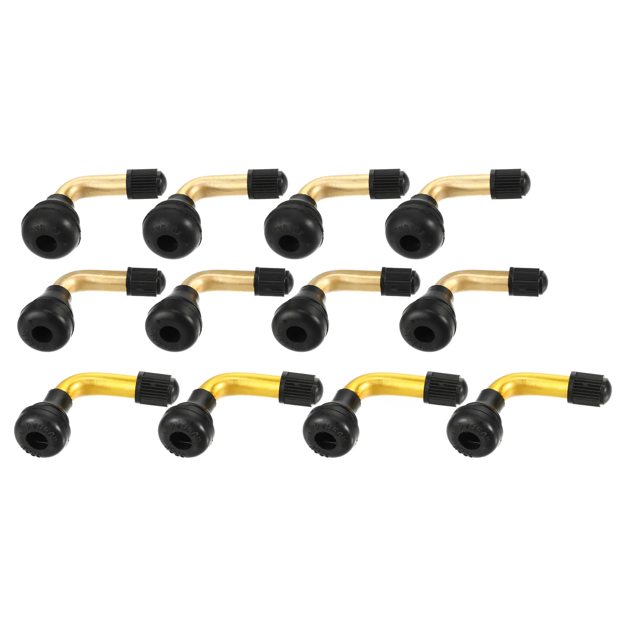 12pcs Universal PVR50 PVR60 PVR70 Tubeless Tire Valve Stem - Cars RV Bicycles Motorcycles Trailers Tubeless Tire Valve - Stainless Steel Gold Tone