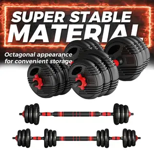 Adjustable Dumbbells, 13/15/20/22/33/35/44/55/66lbs Free Weight Set with Connector, Dumbbells Set Used as Barbell, Push up Stand, Weight Plate, Fitness Exercises for Home Gym Suitable Men/Women