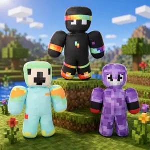 Pixel Plush Toys ParrotX2 Spoke and ClownPierce Inspired Soft Blocky Stuffed Dolls Cute Gaming Character Plushies Cozy Cushion Pillow for Bedroom Desk Decor Gift for Kids Teens Gamers Collectors Aesthetic Room Accessories Kawaii Plush Toy Gift Idea