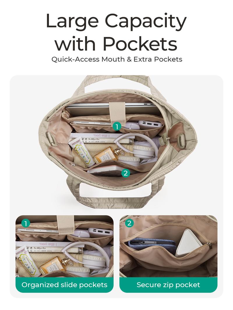 BAGSMART Bubble 21L Puffty Tote Bag for Women with Removable Crossbody Strap Lightweight Shoulder Bag for School Travel Work 15.6" Laptop Friendly Water-Repellent Fabric TikTokShopHolidayHaul BAGSMART Bubble 21L Puffty Tote Bag for Women with Removable Crossbody Strap Lightweight Shoulder Bag for School Travel Work 15.6" Laptop Friendly Water-Repellent Fabric TikTokShopHolidayHaul