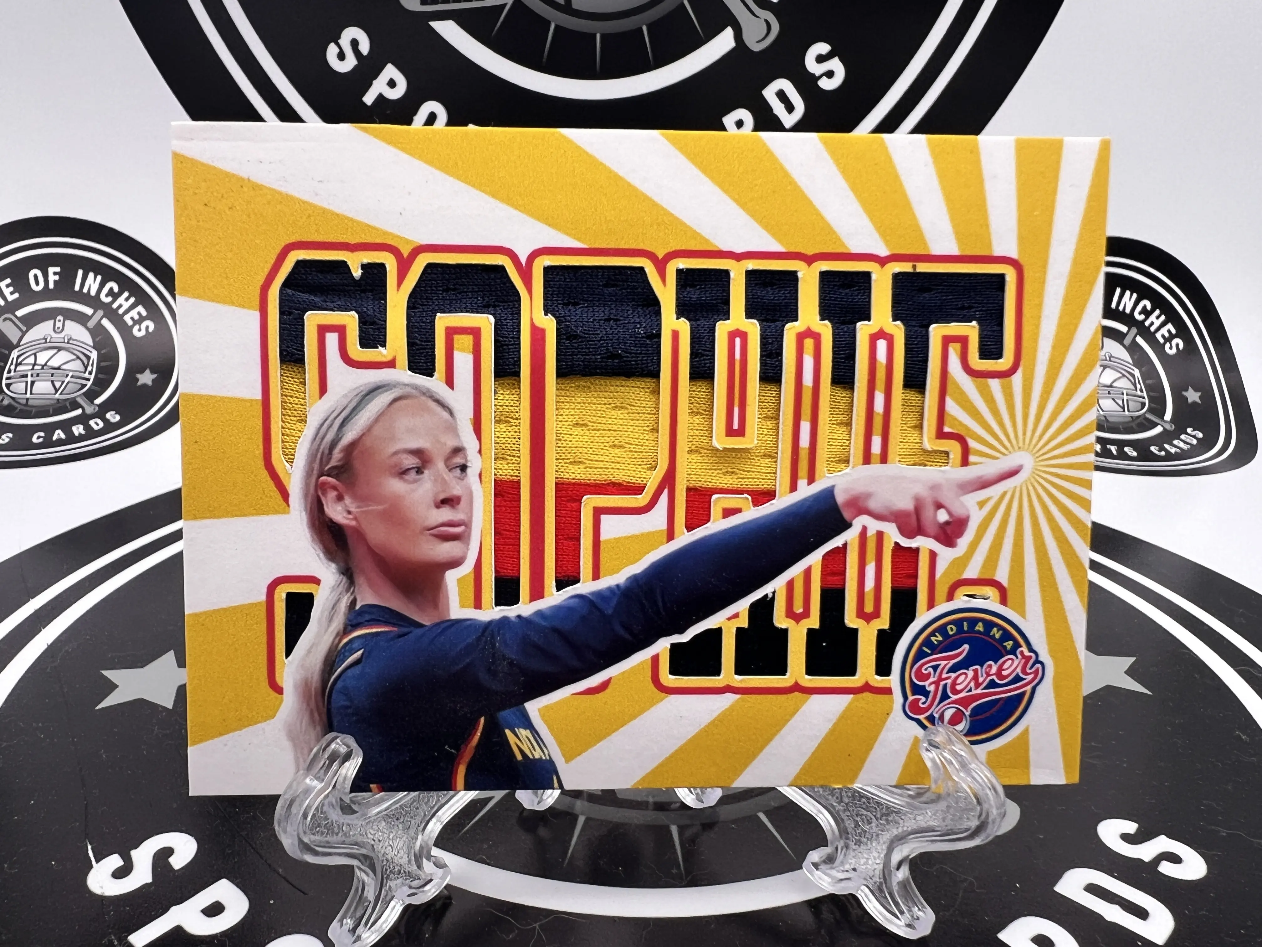 Sophie Cunningham Custom Patch Card | Replica Indiana Fever Jersey Piece | Pointing Pose Collectible