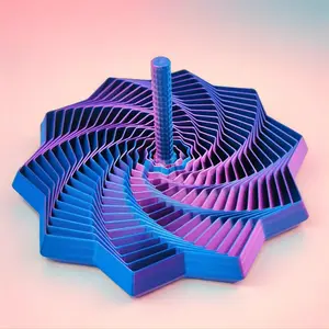 Colorful Geometric Vortex 3D Printed Toy: Multi-layered Star-shaped Structure with Gradient Color Visual Feast, Creative Stress-relief Plaything & Desktop Art Ornament, A Novelty with Distinct Niche Design Sense