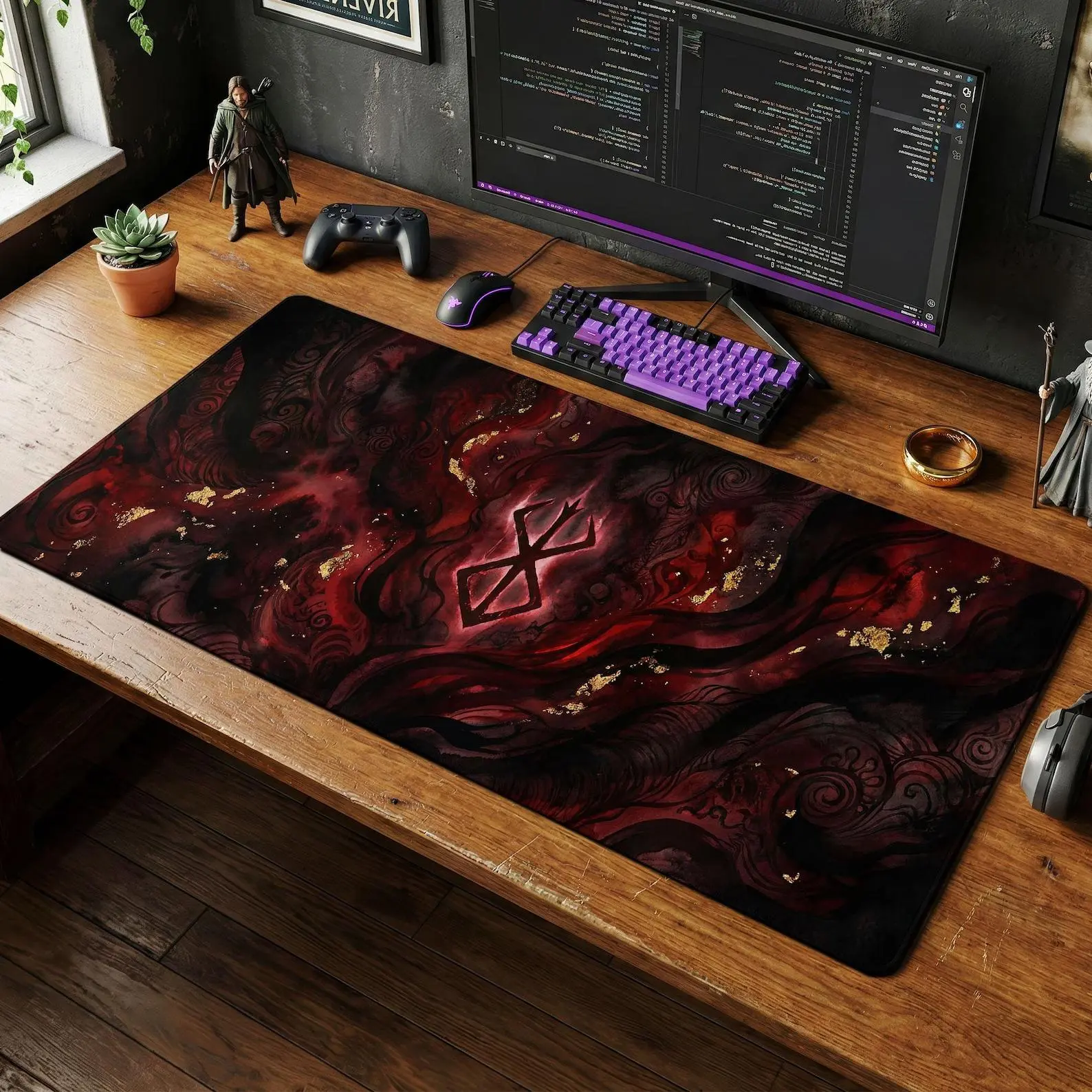 Berserk Brand of Sacrifice Desk Mat – Dark Fantasy Anime Gaming Mousepad XL