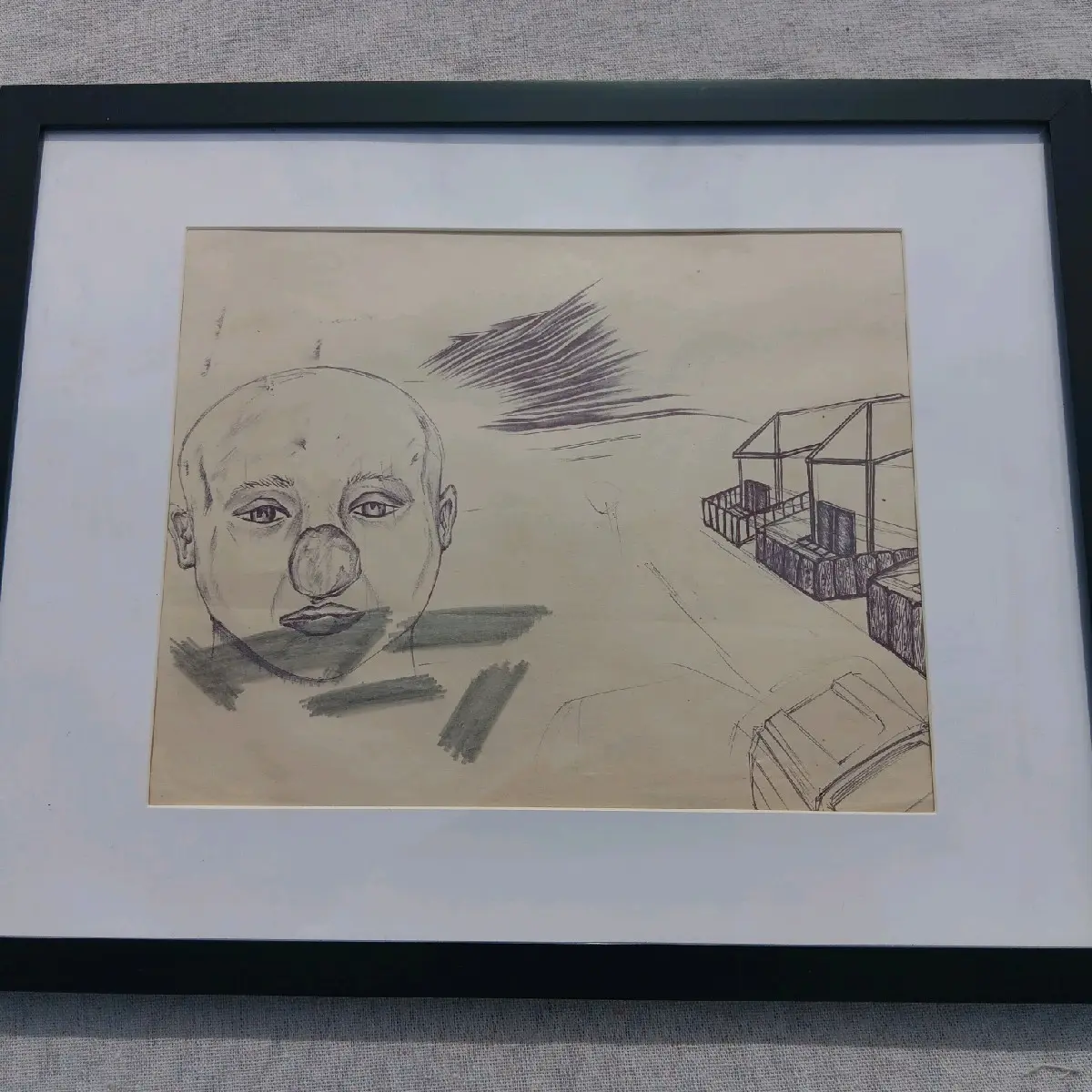 Drawing of a clown boy on Title 15 paper