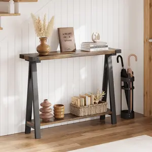 Garvee Narrow Console Table for Entryway, 2-Tier Storage Design, 43.3" Compact Hallway Table, Ideal for Small Spaces and Living Room
