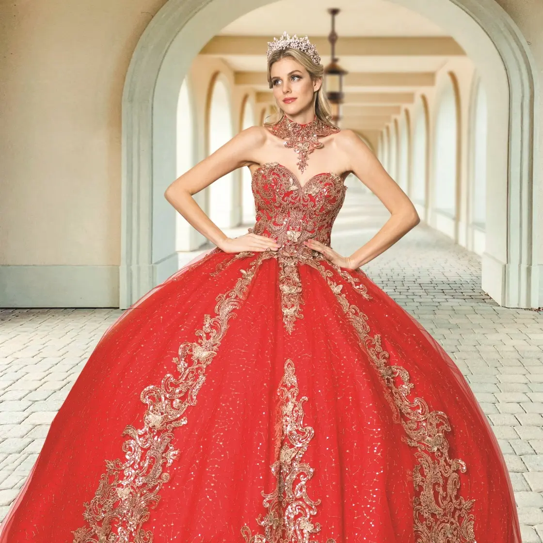 LIVE 7) Beautiful Quinceanera Dress with Tulle and Embroidery - Elegant Red  Ball Gown for Special Occasions - TikTok Shop