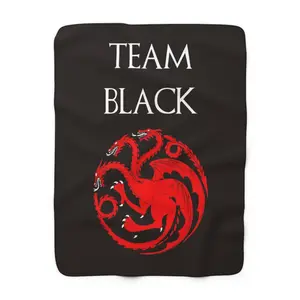 Team Black Sherpa Fleece Blanket from JYDesigns