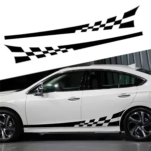 1Pairs Sports Racing Stripe Lattice Totem Vinyl Stickers DIY Car Side Door Decal