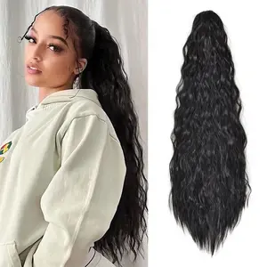 Wavy Ponytail Extension Claw Clip 22 Inch Corn Wave Synthetic Hair Long Curly Jaw Ponytail Hair Extension for Women Girls Fashion Style Premium Material