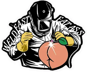 Weld Fast Funny Eat A** Sticker, Welder Blue Collar gift, 3 inch Waterproof Vinyl Sticker for Book Laptop Water Bottle Phone Case, Waterproof Sticker for Laptop Water Bottle Book