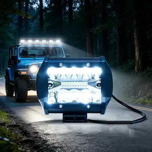 2/4pcs Tri-Row LED Light Bar + LED Pods Combo, Waterproof Off Road Lighting Kit for Truck Jeep ATV UTV, 6000K Daylight White Driving Fog Lights cars enhances vehicle aesthetic drl headlight nilight taillight assembly compatible auxi tolights
