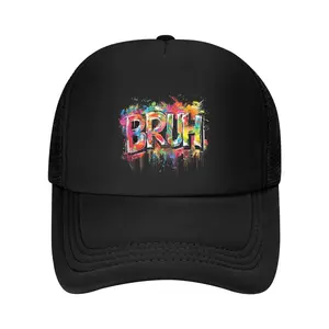 Boys Bruh Meme Funny Saying ns Graffiti Aesthetic Kids Baseball Cap