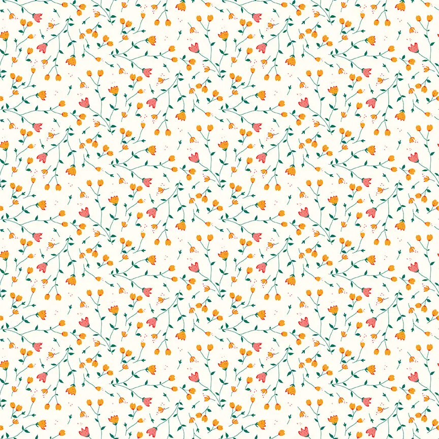 Fabric Riley Blake Cream Floral Serendipity 2 by the Quarter Yard C17306-CREAM