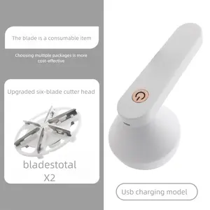 Rechargeable Fabric Shaver with 2 Replaceable Stainless Steel 6-Leaf Blades 1 Free Extra Included Lint Remover 3-Speed Settings Efficient Sweater and Lint Shaver for Clothes clothing pilled