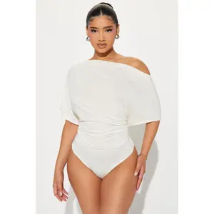 Flatter Me Off Shoulder Bodysuit - Ivory