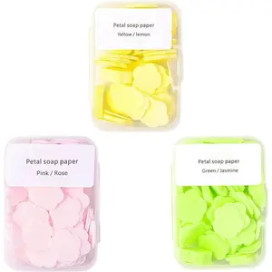300pcs Portable Scented Mini Disposable Soluble Hand Washing Paper Soap Sheets for Outdoor Travel Camping Hiking