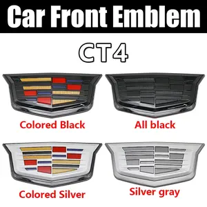 Cadillac Ct4 Front Grille Emblem and Rear Trunk Badge Replacement Set, Durable and Stylish Car Accessories, Automotive Vehicle Accessory, Perfect for Ct4 Major Restyling, Car Vehicle Decoration