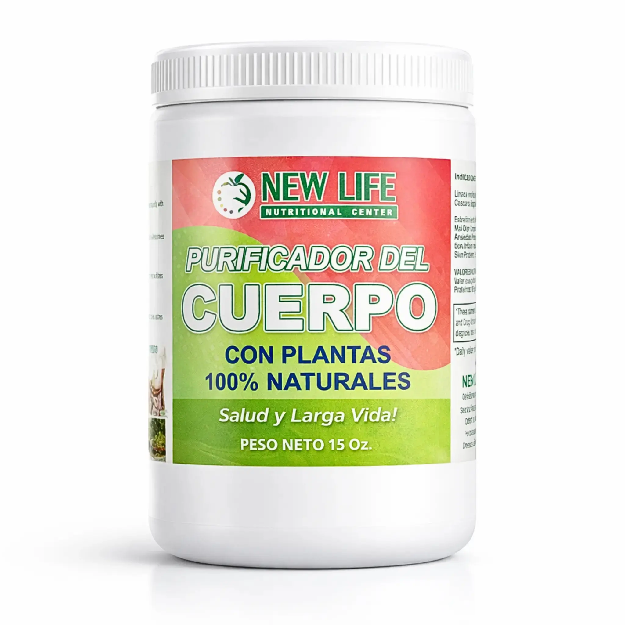 New Life Purificador del Cuerpo, With Senna Leaf & Cascara Sagrada, Detoxing Support, 15 Oz Dietary Supplement Fiber Healthcare Natural