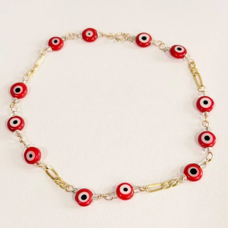 10k Handmade Bracelet - Red Evil Eye 10k Handmade Bracelet - Red Evil Eye
