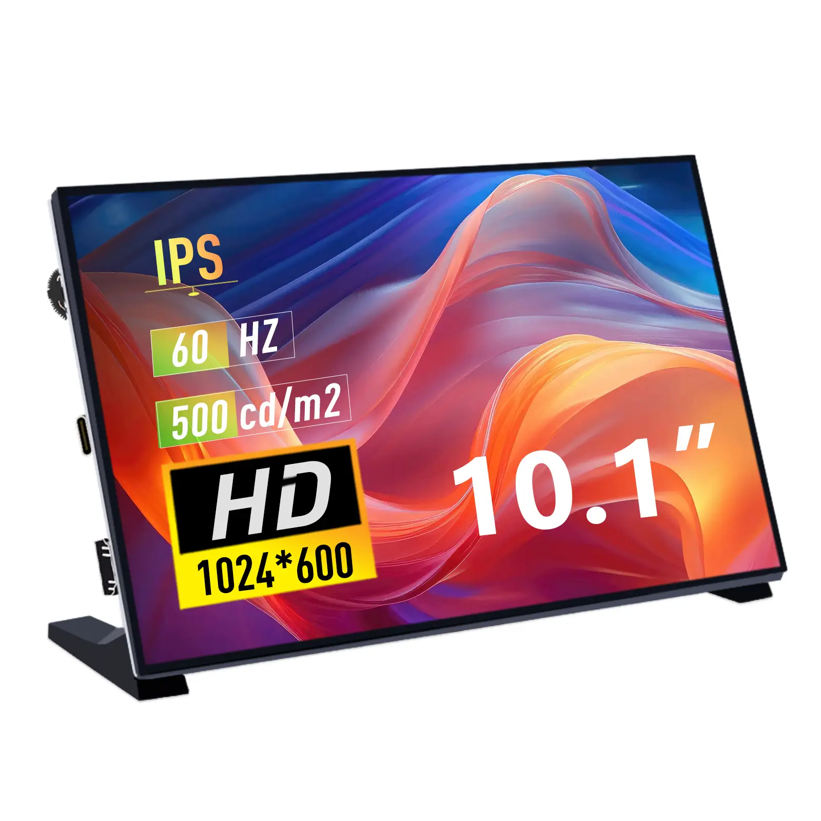 52Pi 10.1-Inch 1024x600 IPS LCD Screen, USB-C HDMI Portable Non-Touch Monitor for Raspberry Pi 5/4B/3B+/3B/B+/0/400, Jetson Nano, Banana Pi M5/M2 0, Win11/10/8/7, Free Driver for DIY Enthusiasts