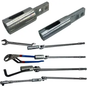Keyfit Tools Big Bertha BREACHERS STUBBY 1/2" I.D. & 1" I.D. & Breaker Bar W/Ratcheting Adapter (4PC Set) Wrench Extender Extension for Ratchets Pliers Torque Up to 4 Feet of Nut Busting Power