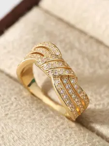 Women's Engagement Ring Elegant Everyday Ring Zinc Alloy Rhinestone Decor, Daily Wear Wedding Anniversary Party Valentine's Day Gift