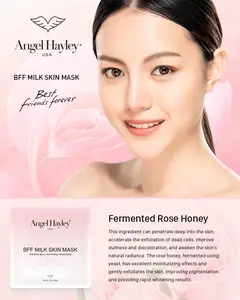 Angel Hayley BFF Milk Skin Mask Anti - Fermented Rose Honey for Gentle Moisturizing, Nourishing & Radiant Skin with Rapid Whitening Results