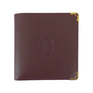 Pre-owned Cartier Calfskin Small Leather Goods Must Line Leather Compact Wallet