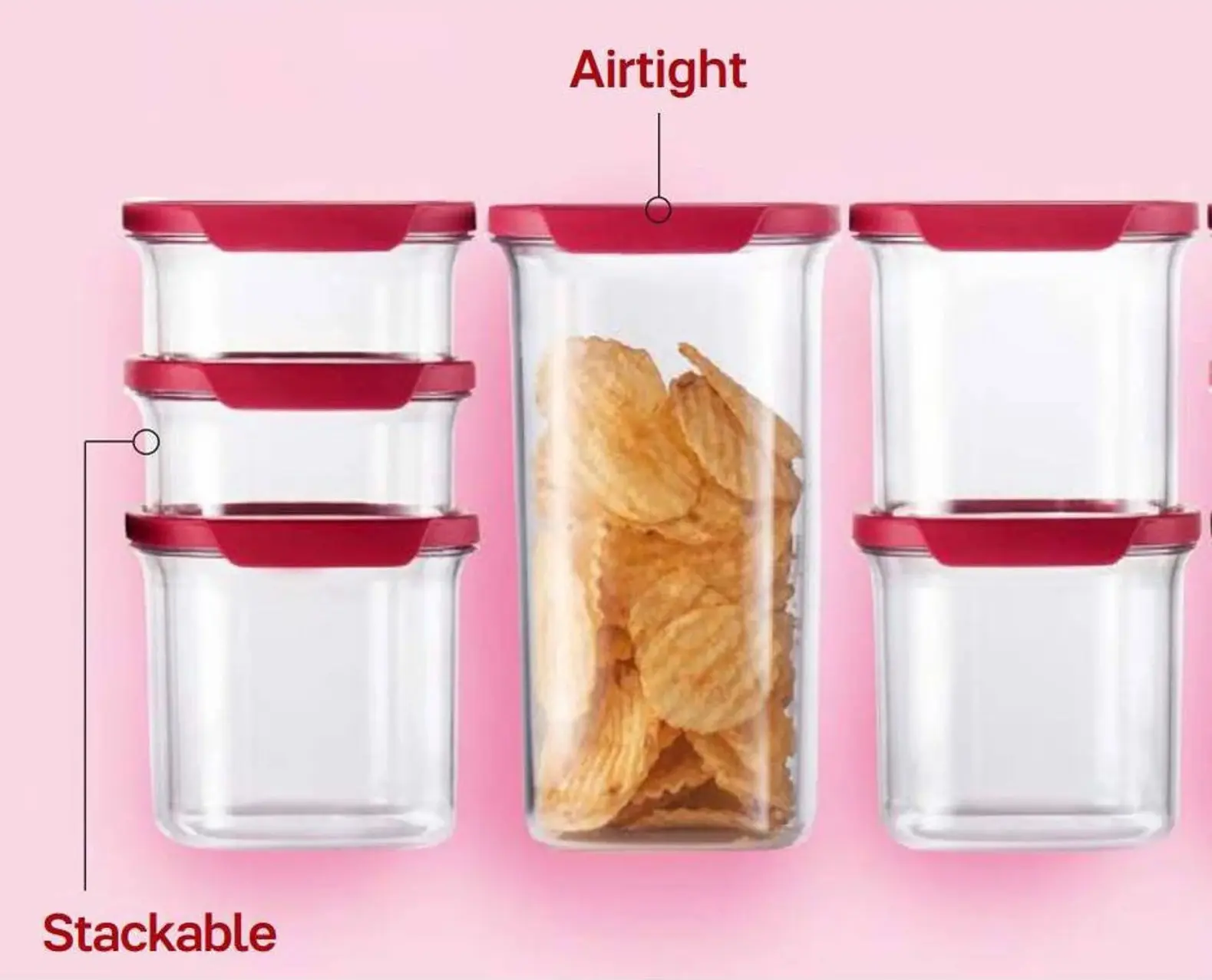 Tupperware Ultra Clear Oval 7-Piece Set - Reusable Containers with