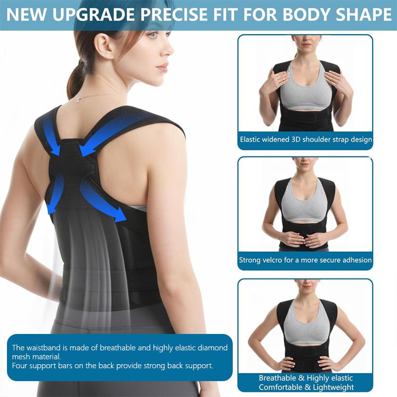 Back Brace Posture Corrector – Breathable Full Back Support, Shoulder Alignment, Spine Relief, Unisex Adjustable Support Vest