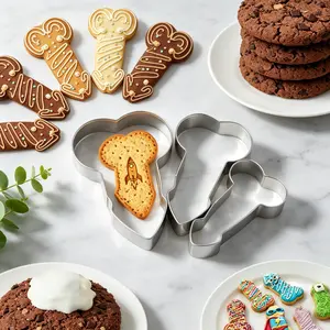 Cookie Cutter Set, Food Grade Stainless Steel, 3 Piece Creative Kit, Easy to Use, Home DIY Baking Tools, Bakeware, Perfect for Parties and Gifts