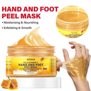 【MOOYAM】【FDA】Milk & Honey Peel Off Hand Mask 3.88 oz | Moisturizing, Nourishing & Exfoliating Hand Care for Women - Softens & Smooths Dry Rough Hands