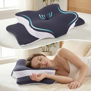 Memory Neck Pillow, Adjustable Ergonomic Memory Foam Neck Pillows, Cervical Support, Breathable & Removable Pillowcase, Mother's Gift