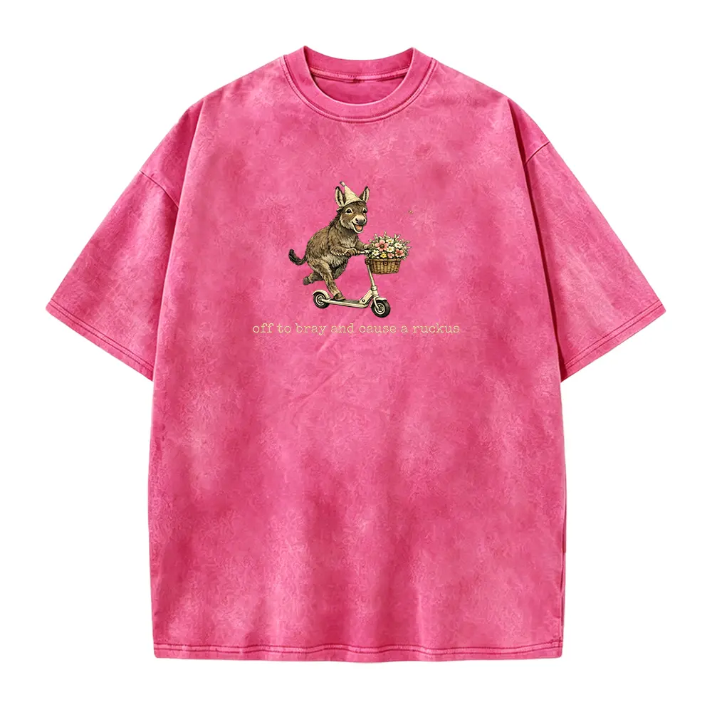 Donkey on Scooter with Flowers T-shirt, Off to Bray and Cause a Ruckus, Funny Donkey Shirt, Donkey Owner Gift, Donkey Lover Gift