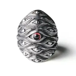 New Vintage Trend Hundred Eyes Monster Opening Adjustable Red Eye Ring Devil Eyes Punk Gothic Ring Party Men's Gift Accessories
