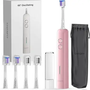 Dual Brush Head Electric Toothbrush Set - CarbonForce (Deep Clean) & CloudSoft (Daily Use)