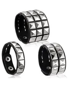 Punk Style Studded Decor Bracelet, Fashionable PU Leather Bracelet for Men & Women, Trendy All-match & Exquisite Jewelry for Birthday Gift, Fashion Cool Accessories